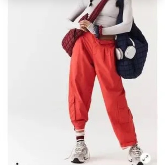 NWOT Free People FP Movement Mesmerize Me Cargo Pants in Orange Size Small - Picture 2 of 13